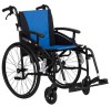 Excel G-Logic Lightweight Self Propelled Wheelchair 16'' With Black Frame and Blue Upholstery