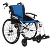 Excel G-Logic Lightweight Self Propelled Wheelchair 16'' With White Frame and Blue Upholstery