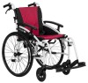 Excel G-Logic Lightweight Self Propelled Wheelchair 16'' With White Frame and Red Upholstery