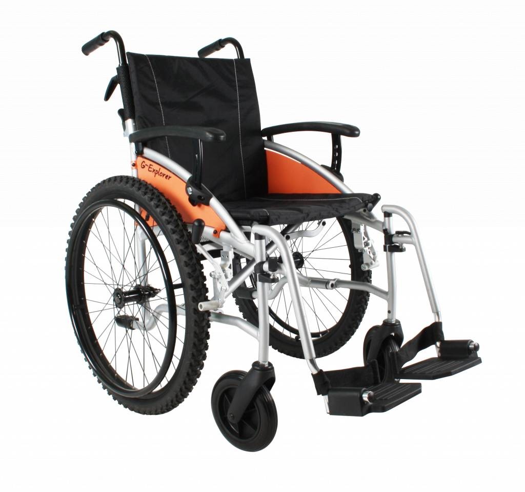 Excel G-Explorer Self Propel All Terrain Wheelchair Silver Frame 16 inch slim seat